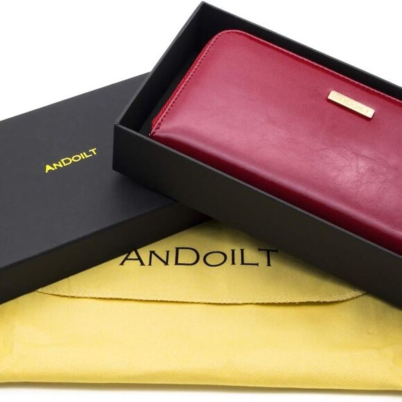 Genuine Leather Wallet for Women Men RFID Blocking Credit Card Holder Zi… - Picture 6 of 6